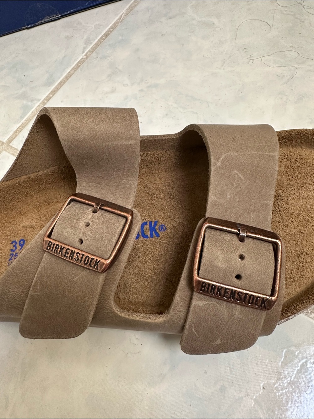 NWT Birkenstock Arizona Soft Footbed Tobacco Brown Oiled Leather Size 39 - Picture 4 of 16
